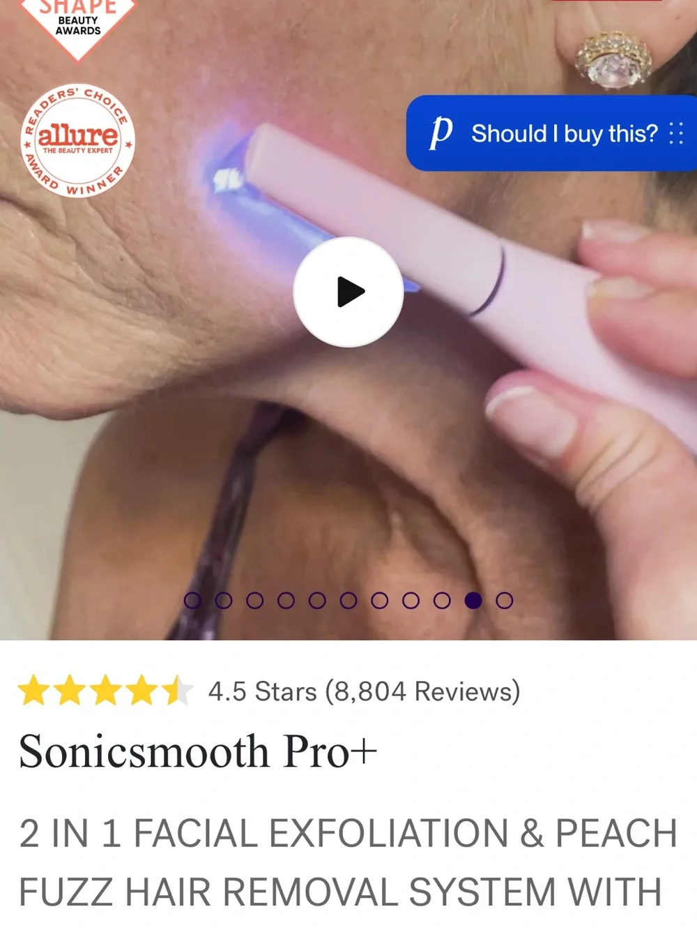 SONICSMOOTH PRO + 2 IN 1 FACIAL EXFOLIATION & PEACH FUZZ HAIR REMOVAL SYSTEM